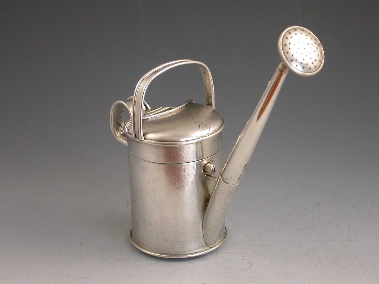 Victorian Antique Silver Novelty Watering Can Inkwell and Penner at 1stdibs