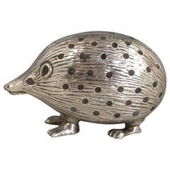 Edwardian Novelty Antique Silver Hedgehog Pin Cushion