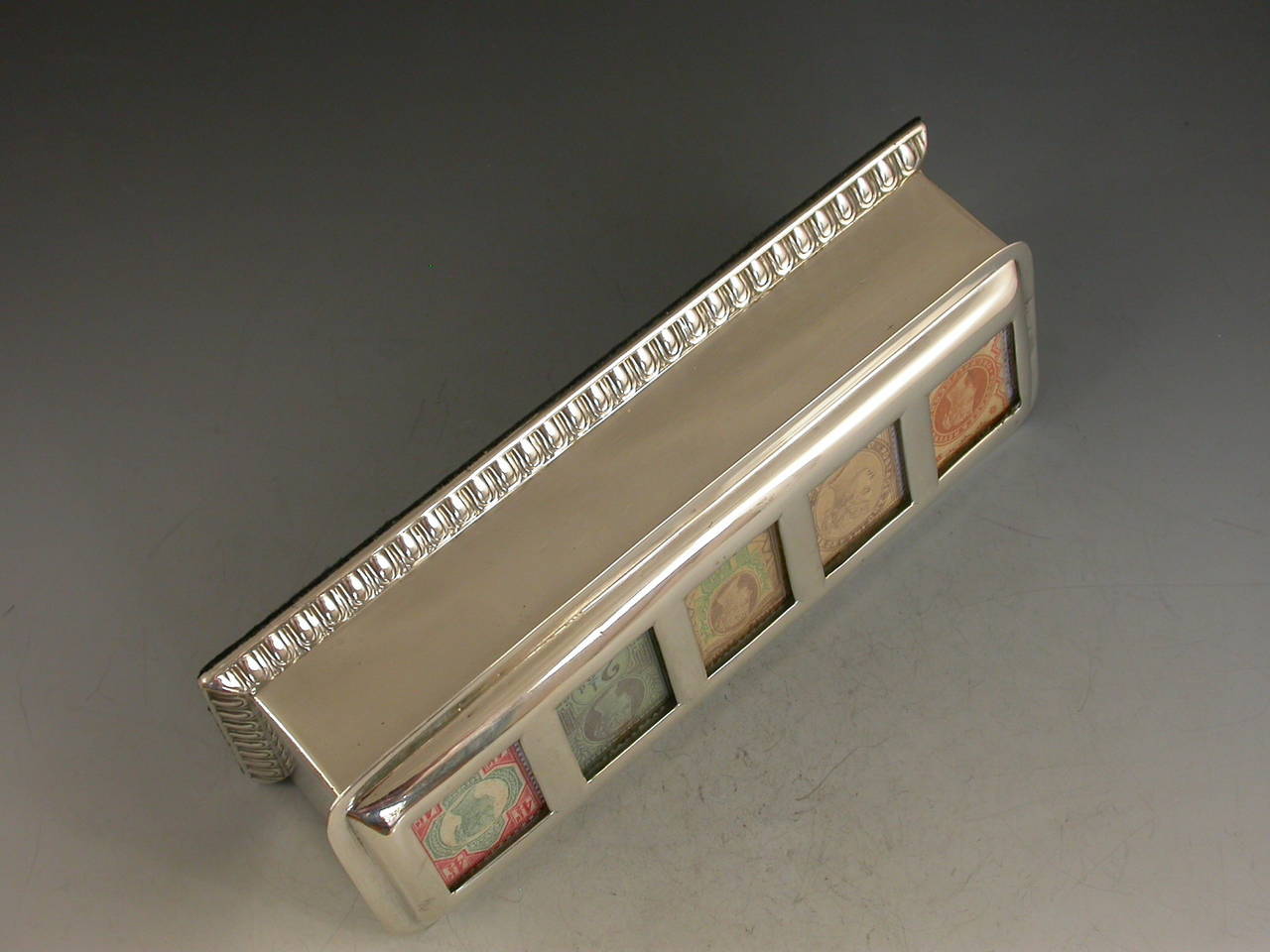 20th Century Rare Victorian Antique Silver, Five-Compartment Stamp Box