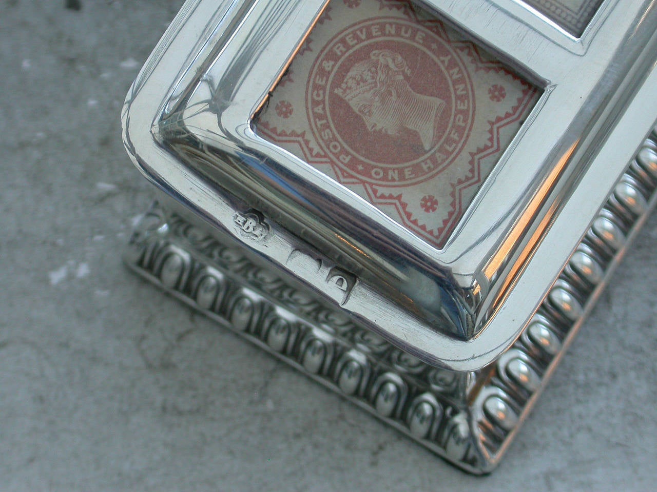 Rare Victorian Antique Silver, Five-Compartment Stamp Box 4