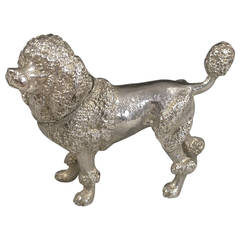 Victorian Novelty Antique Silver Poodle Pepper