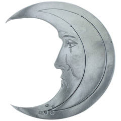 Antique Victorian Novelty Silver Crescent Moon Bookmark, "the Duke of Milan"