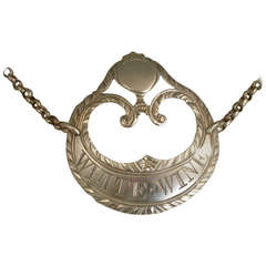 George III Antique Silver Wine Label 
White * Wine
