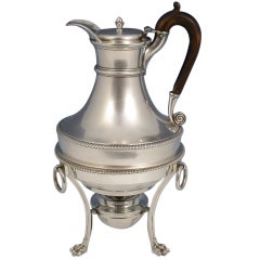 George III Silver Hot Water / Coffee Jug, Stand & Burner 