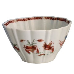 Early Worcester Red Crabs Pattern Bowl