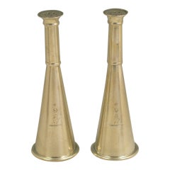 Pair Victorian Novelty Silver Hunting Horn Peppers