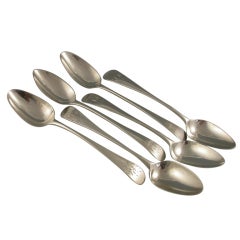 Set of Six George III Old English Pattern Teaspoons