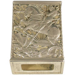 George V Arts & Crafts Silver Match Box Cover 