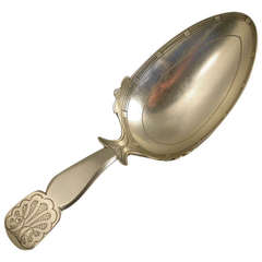 George III Antique Silver 'Egg Shaped Bowl' Caddy Spoon