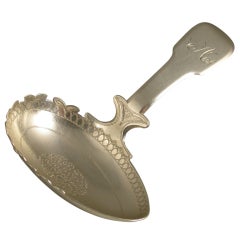George III Antique Silver Egg Shaped Bowl Caddy Spoon