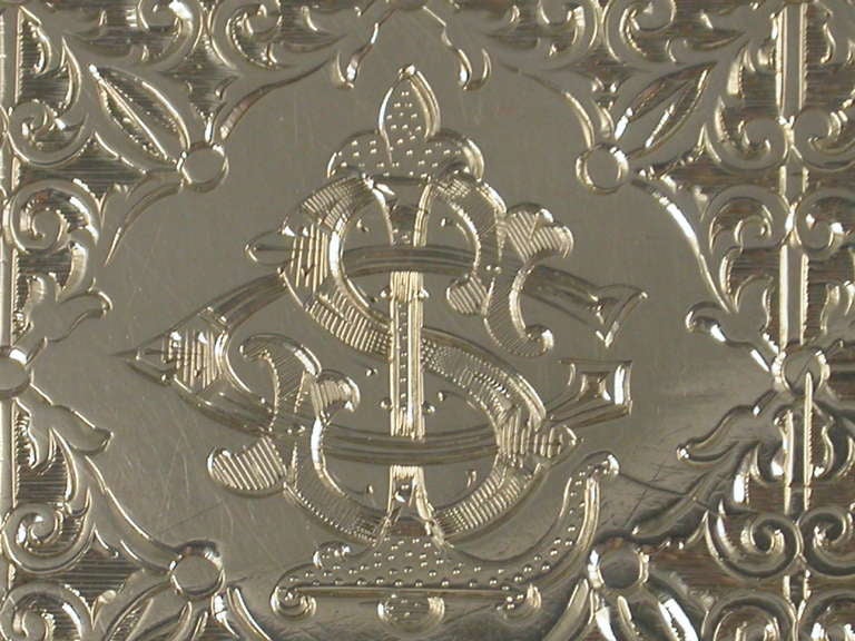 Victorian Engraved Silver 'Burns Monument' Card Case 4