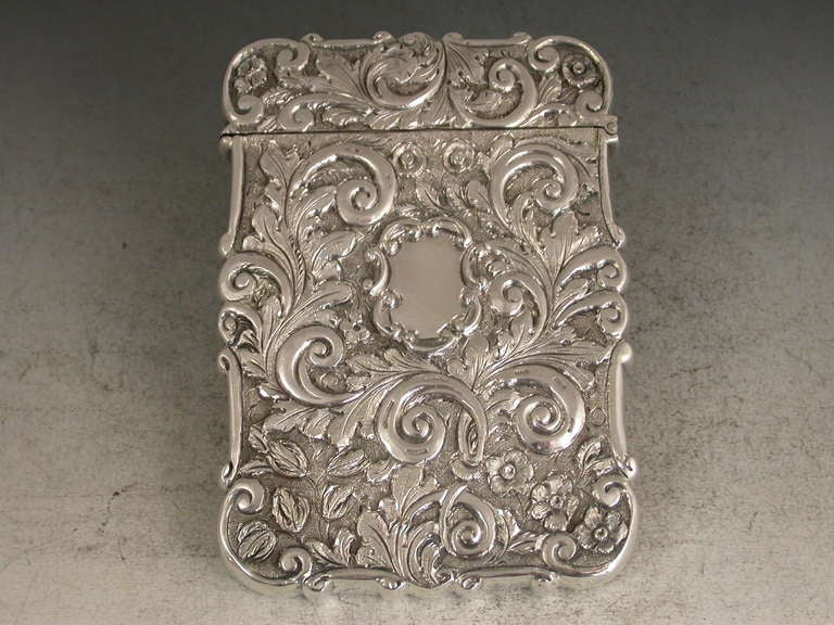 Victorian Silver 'Castle-Top' Card Case York Minster  In Excellent Condition In Sittingbourne, Kent