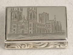 Victorian Silver Engraved 'York Minster' Vinaigrette 