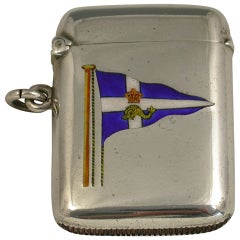 Edwardian Silver & Enamel Royal Western Yacht Club Vesta Case