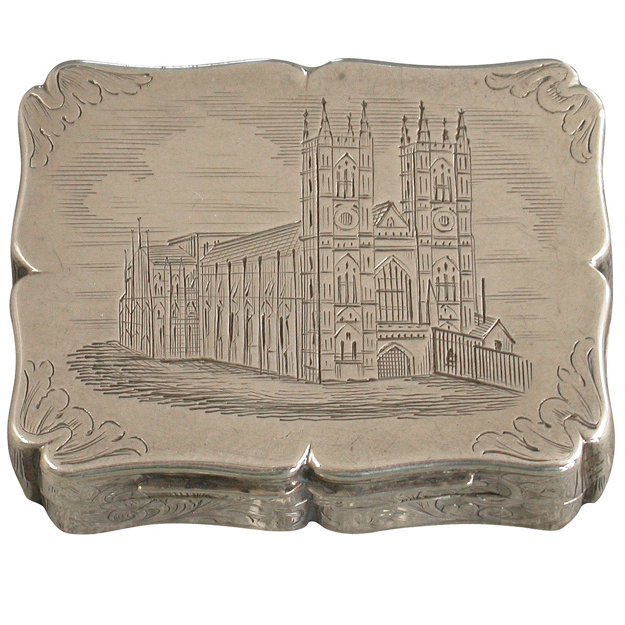 Victorian Antique Silver 'Westminster Abbey' Vinaigrette