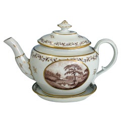 Antique Rare John Rose Coalport Teapot, Cover & Stand 