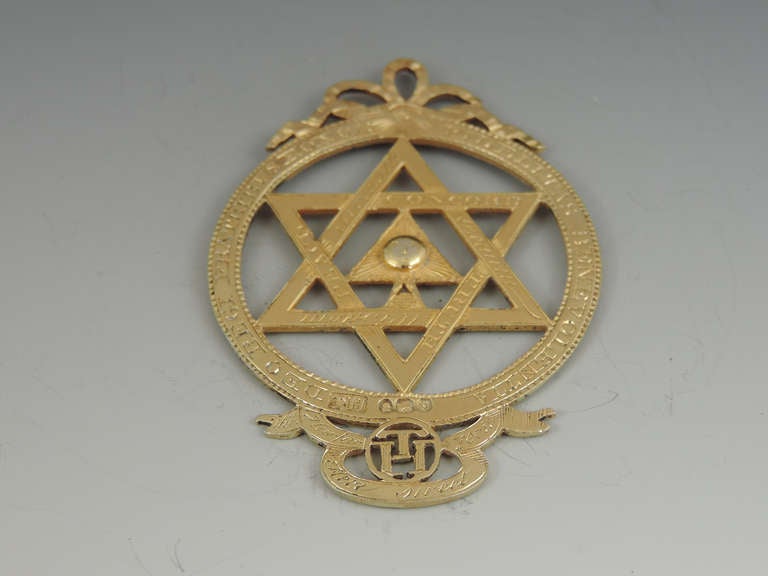 English Rare George III Masonic Silver Gilt Royal Arch Chapter Jewel