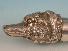 Antique Victorian Cast Silver 'Dogs Head' Whistle 