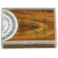Victorian Silver & Enamel Cuban Cigar Box Vesta Case