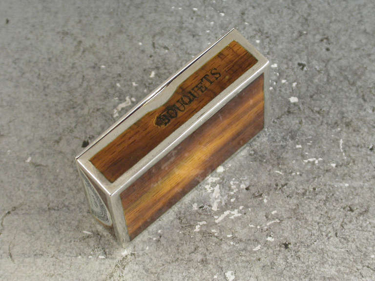 Victorian Silver & Enamel Cuban Cigar Box Vesta Case 1