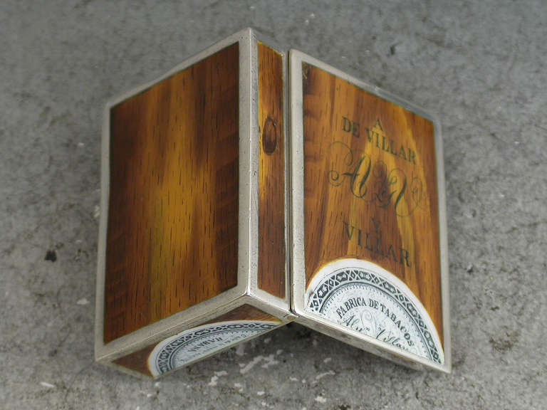 Victorian Silver & Enamel Cuban Cigar Box Vesta Case 5