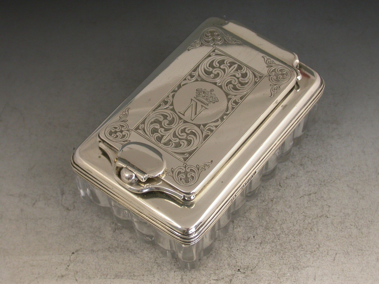 George IV Silver Mounted Glass Inkwell 'Marquis of Northampton' 