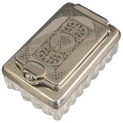 George IV Silver Mounted Glass Inkwell 'Marquis of Northampton'