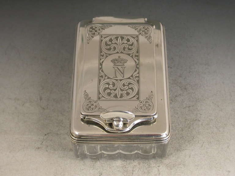 George IV Silver Mounted Glass Inkwell 'Marquis of Northampton'  1