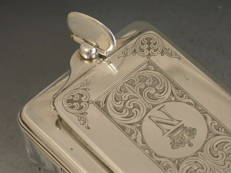 George IV Silver Mounted Glass Inkwell 'Marquis of Northampton'  3