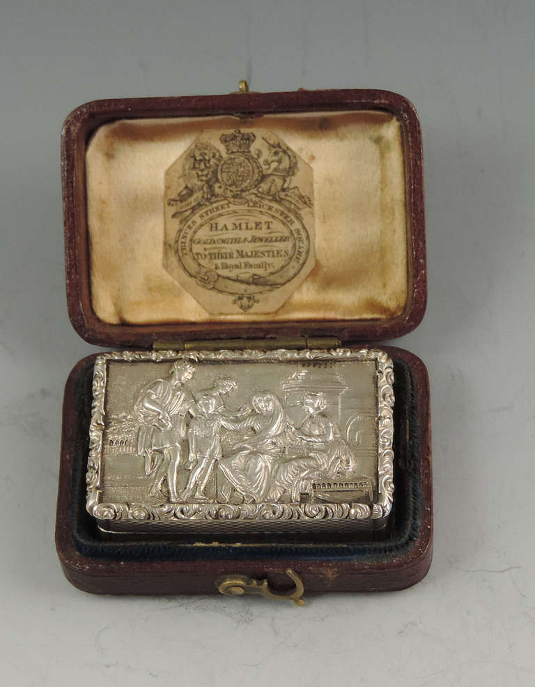 William IV Silver High Relief Roman Scene Vinaigrette