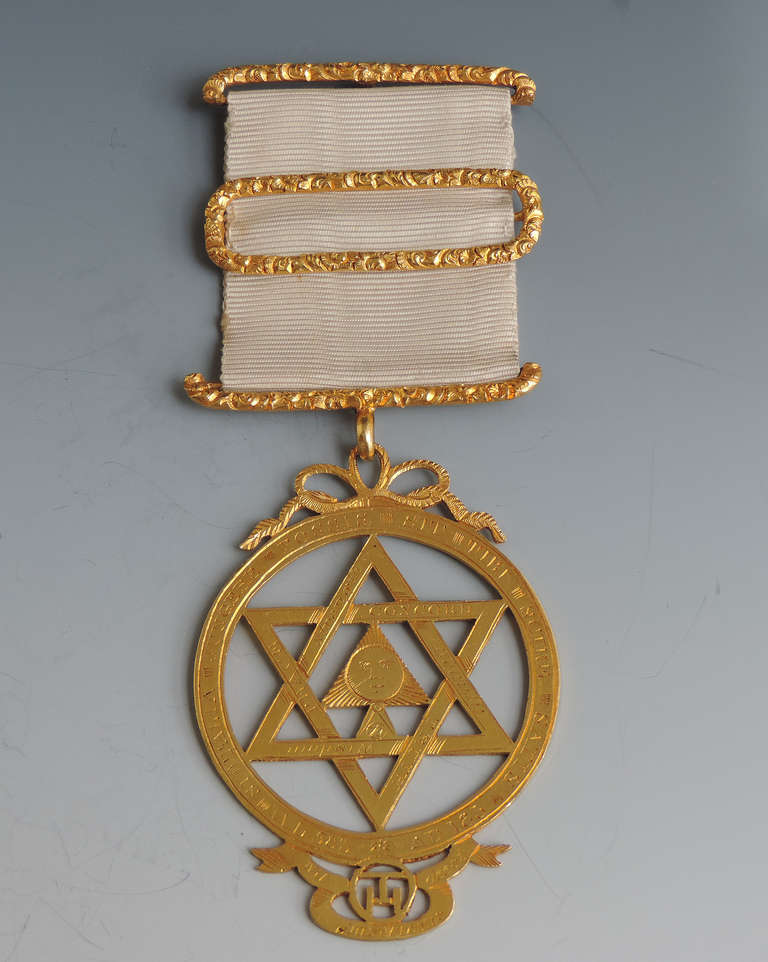 Rare Early 19th Century Masonic Gold Royal Arch Chapter Jewel 4