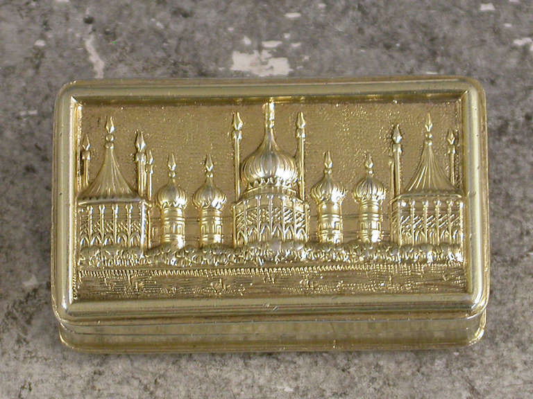 Rare George IV Silver Gilt 'Castle Top' Vinaigrette