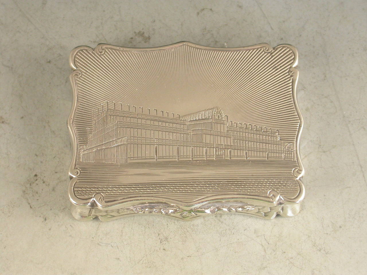 Large Victorian Antique Silver Crystal Palace Vinaigrette
