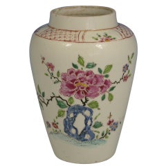 Rare Early Bow Famille Rose Vase