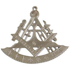 Rare 18th Century Masonic Silver Collar Jewel