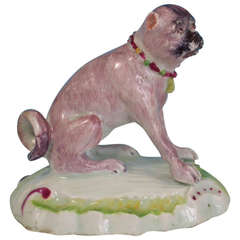 Duesbury Derby Model of Seated Pug Dog