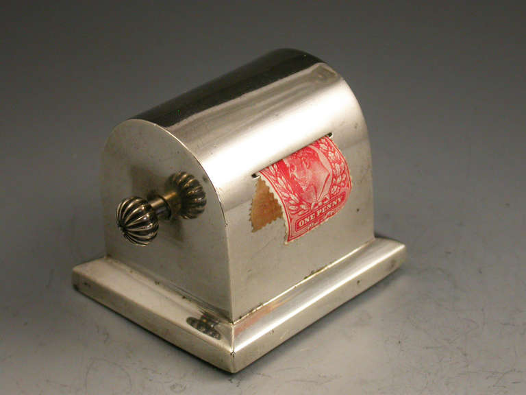 English Edwardian Silver Silngle Coil Stamp Dispenser
