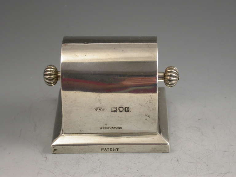 20th Century Edwardian Silver Silngle Coil Stamp Dispenser