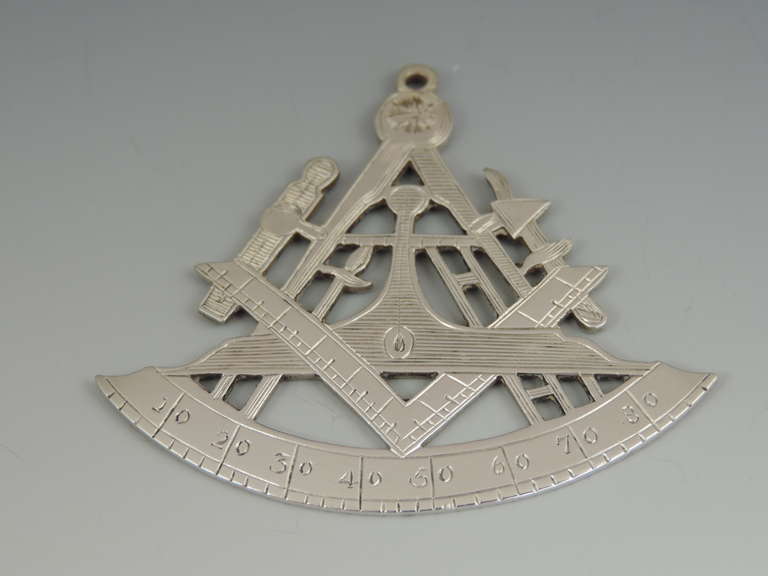 English Rare 18th Century Masonic Silver Collar Jewel
