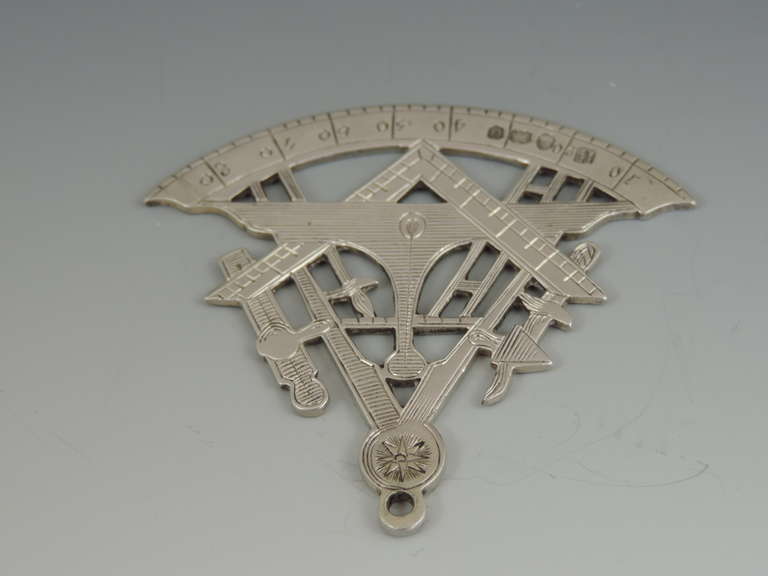 Vermeil Rare 18th Century Masonic Silver Collar Jewel