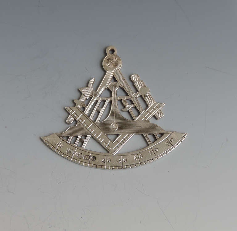 Rare 18th Century Masonic Silver Collar Jewel 3