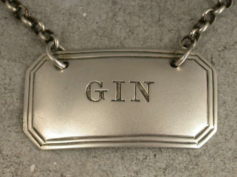 George IV Antique Provincial Silver Wine Label 'Gin'