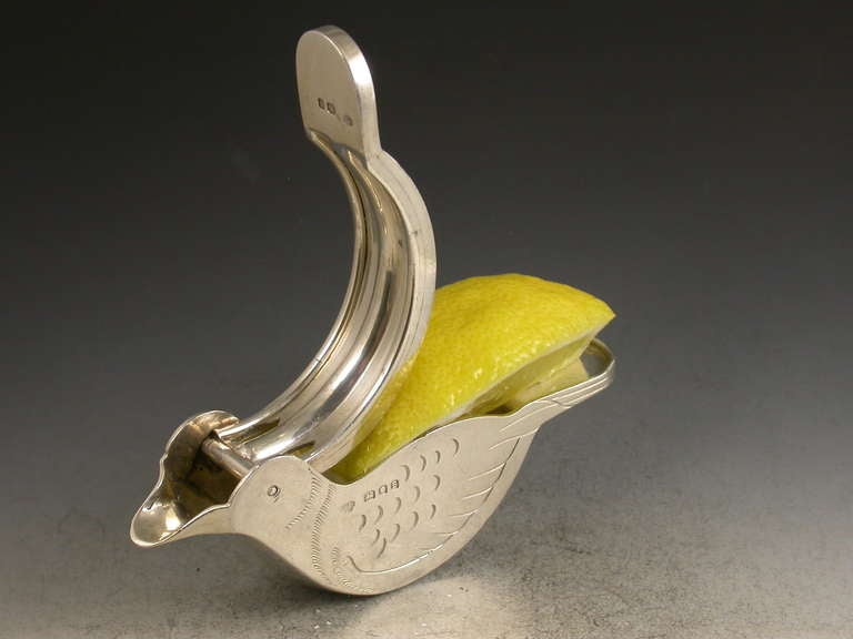 Pair Early 20th Century Novelty Silver Dove Lemon Squeezers at 1stDibs