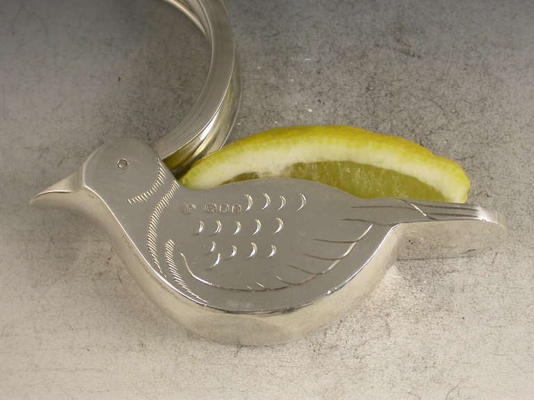 Pair Early 20th Century Novelty Silver Dove Lemon Squeezers at 1stDibs