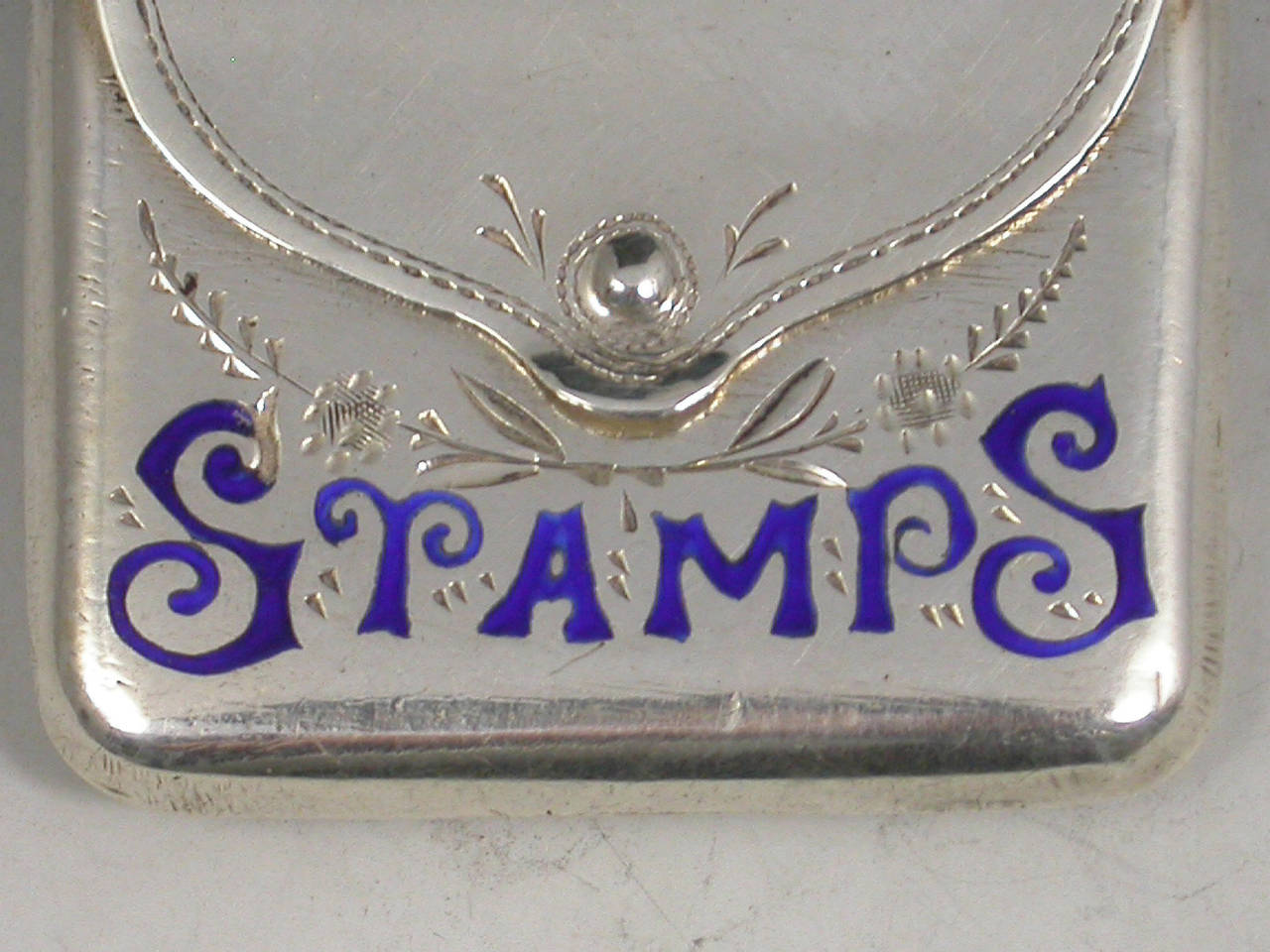 Edwardian Novelty Silver and Enamel Envelope Stamp Case