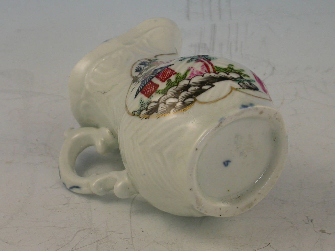 18th Century Early Worcester Cream Jug in Stag Hunt Pattern