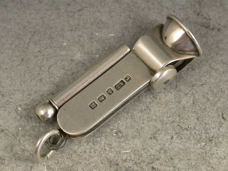 George V Antique Silver Combined Cigar Cutter / Telescopic Pencil