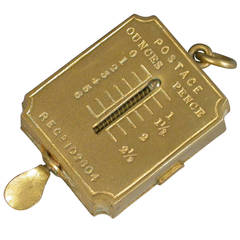 Combined Brass Letter Scales and Stamp Case, Early Registered Design