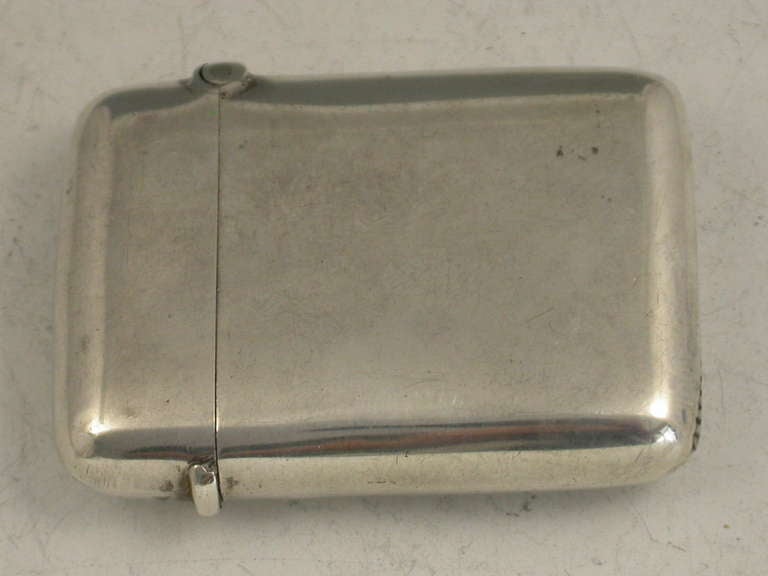 Victorian Silver & Eamel British Bulldog Vesta Case  In Excellent Condition In Sittingbourne, Kent