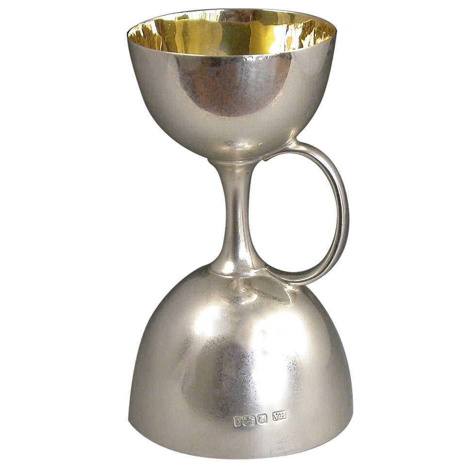 Edwardian Antique Silver Double Spirit Measure